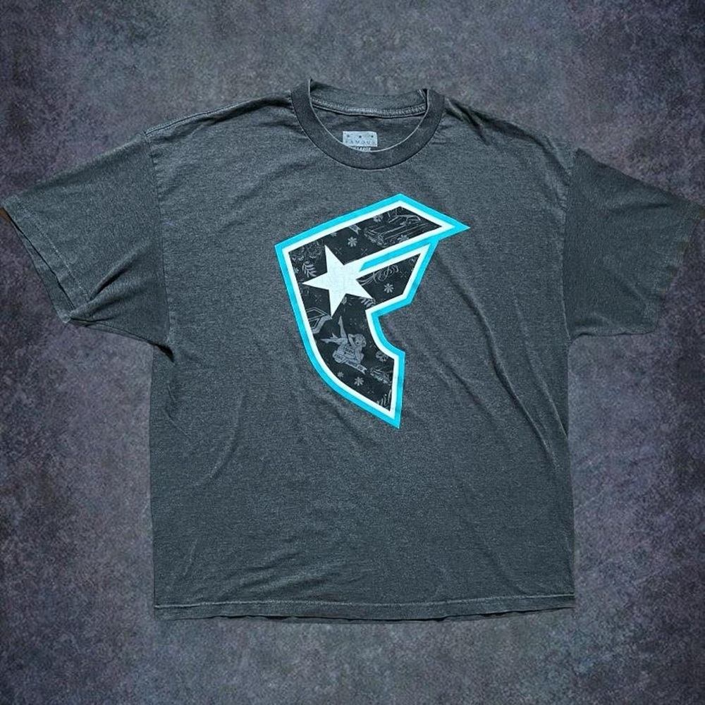 y2k famous stars and straps logo oversized baggy skater t shirt